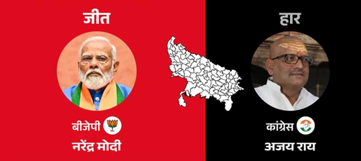 वाराणसी से पीएम मोदी ने लगाई जीत की हैट्रिक, कांग्रेस के अजय राय को 1.52 लाख वोटों से दी मात